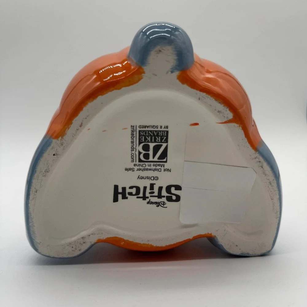 Disney Stitch Halloween Pumpkin Cookie Jar Zrike Brands BlueOrange Ceramic Decor